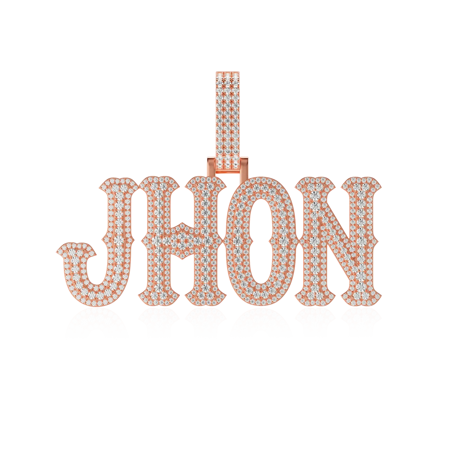 Custom Moissanite Bosox Font/Number Gold Name Pendant