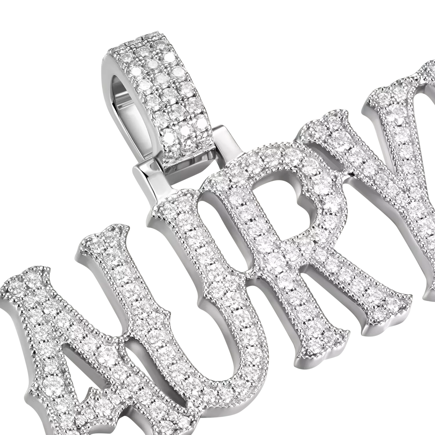 Custom Moissanite Bosox Font/Number Gold Name Pendant