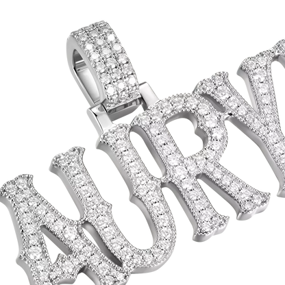 Custom Moissanite Bosox Font/Number Gold Name Pendant