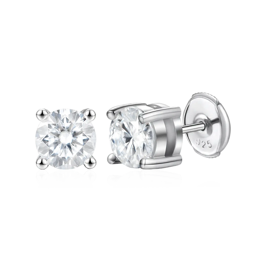 Moissanite S925 Round Cut Stud Earring