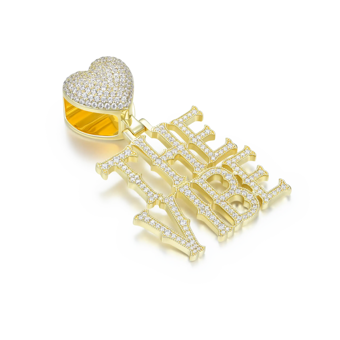 Custom Moissanite Bosox Font/Number Gold Name Pendant