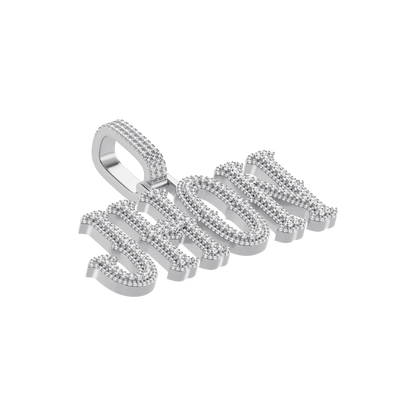 Custom Moissanite Bosox Font/Number Gold Name Pendant