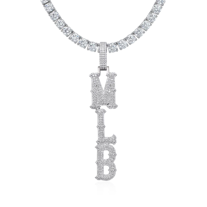 Custom Moissanite Bosox Font/Number Gold Name Pendant