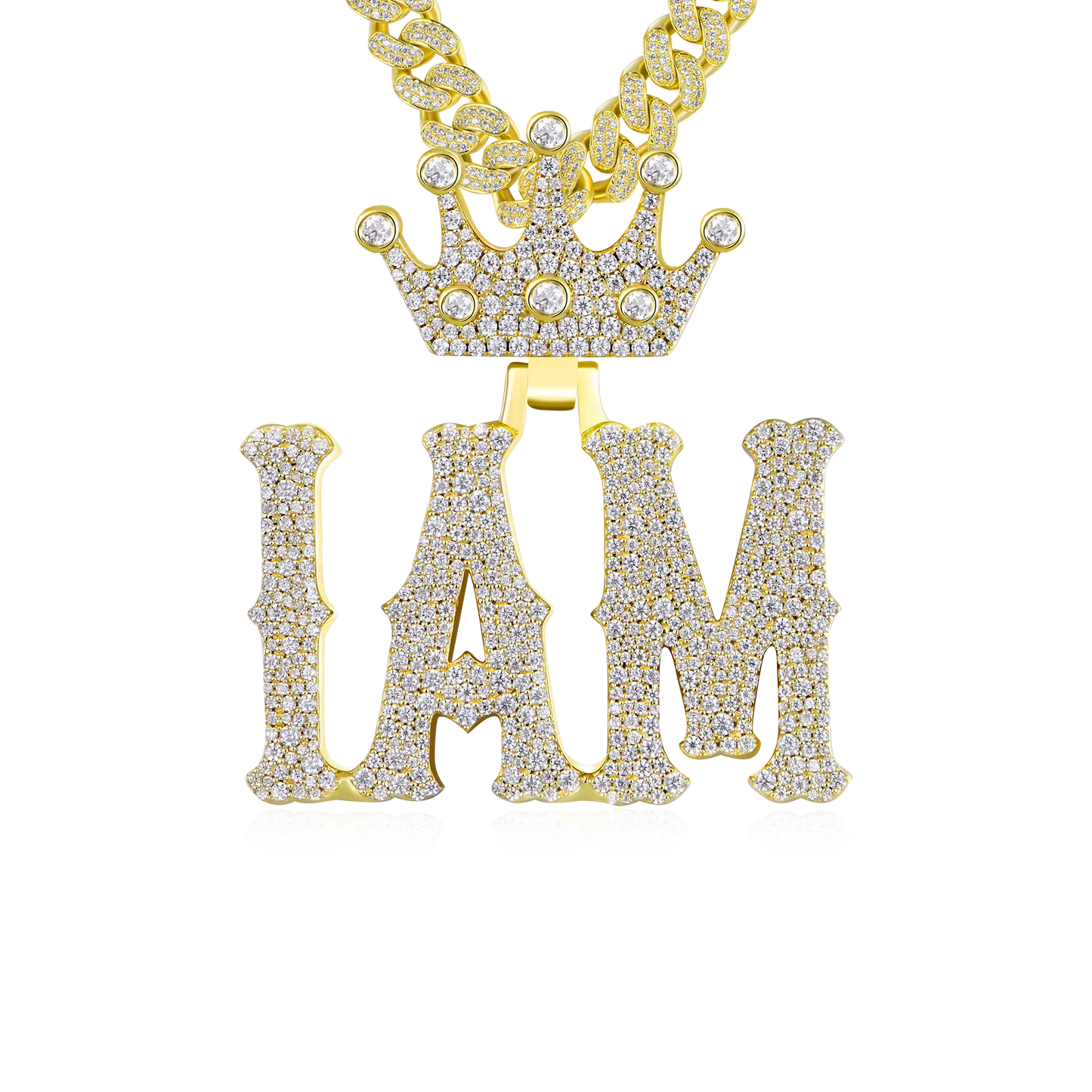 Custom Moissanite Bosox Font/Number Gold Name Pendant